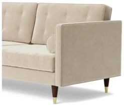Swoon Porto Velvet 2 Seater Sofa - Taupe -Chic Household Items 2012096 R Z004A