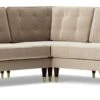 Swoon Porto Velvet 5 Seater Corner Sofa - Taupe