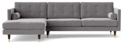 Swoon Porto Velvet Left Hand Corner Sofa - Silver Grey 12 Swoon Porto Velvet Left Hand Corner Sofa - Silver Grey -Chic Household Items 2012931 R Z002A
