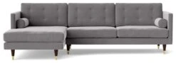 Swoon Porto Velvet Left Hand Corner Sofa - Silver Grey 13 Swoon Porto Velvet Left Hand Corner Sofa - Silver Grey -Chic Household Items 2012931 R Z003A