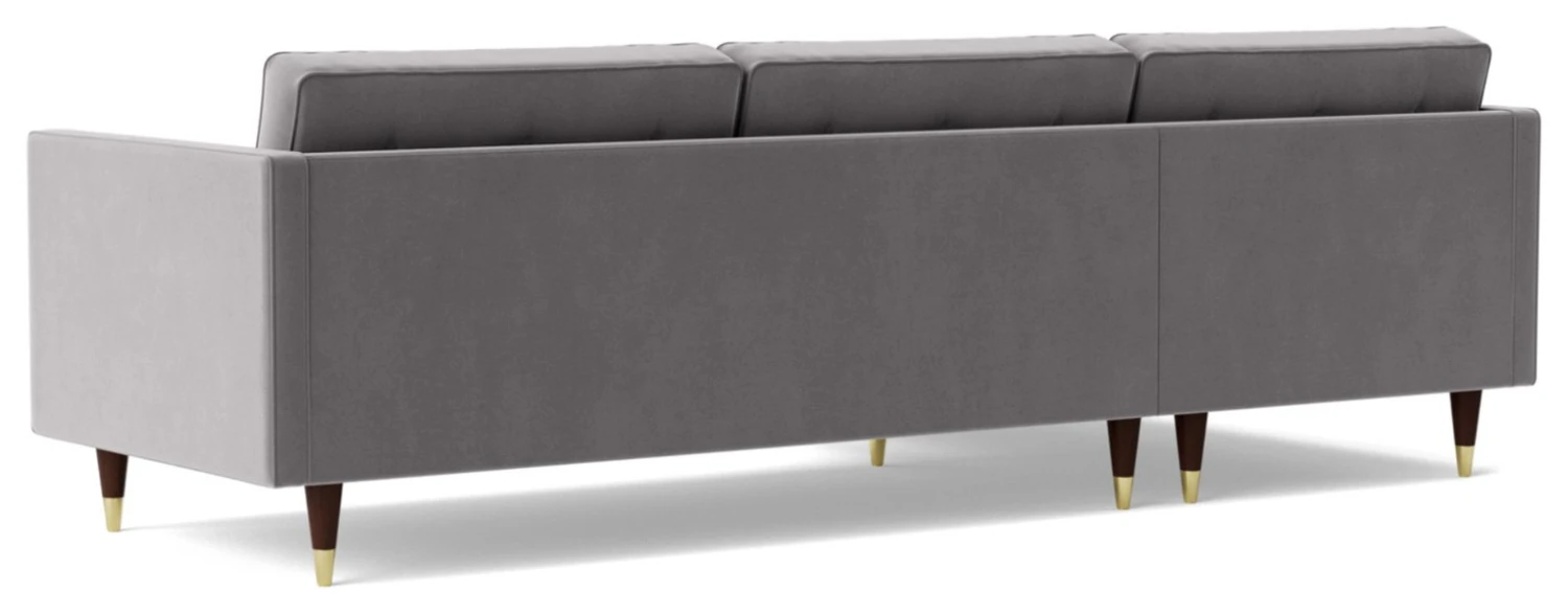 Swoon Porto Velvet Left Hand Corner Sofa - Silver Grey 8 Swoon Porto Velvet Left Hand Corner Sofa - Silver Grey - Image 8