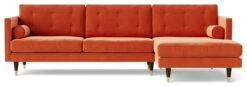 Swoon Porto Velvet Right Hand Corner Sofa - Burnt Orange -Chic Household Items 2013071 R Z003A