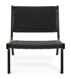 Habitat Faro Woven Paper Rope And Oak Accent Chair - Black -Chic Household Items 2013112 R Z001A