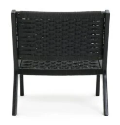 Habitat Faro Woven Paper Rope And Oak Accent Chair - Black -Chic Household Items 2013112 R Z003A