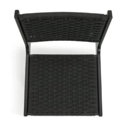 Habitat Faro Woven Paper Rope And Oak Accent Chair - Black -Chic Household Items 2013112 R Z005A