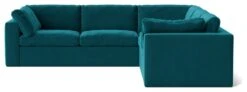 Swoon Seattle Velvet 5 Seater Corner Sofa - Kingfisher Blue -Chic Household Items 2015725 R Z003A