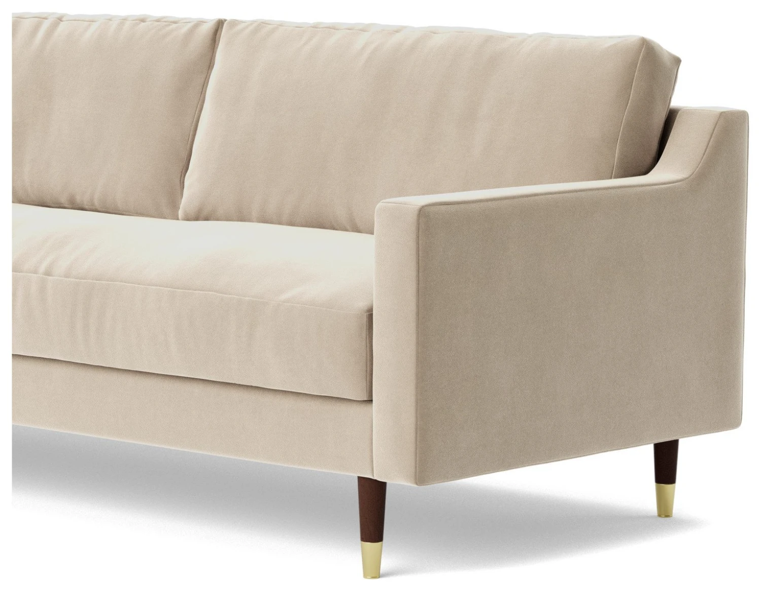 Swoon Rieti Velvet 3 Seater Sofa - Taupe 6 Swoon Rieti Velvet 3 Seater Sofa - Taupe - Image 6