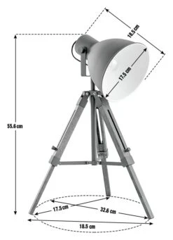 Habitat Loft Living Tripod Table Lamp - Grey -Chic Household Items 2017596 R E001