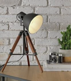 Habitat Loft Living Tripod Table Lamp - Grey -Chic Household Items 2017596 R Z002C