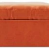 Swoon Seattle Velvet Ottoman Footstool - Burnt Orange