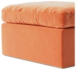Swoon Seattle Velvet Ottoman Footstool - Burnt Orange -Chic Household Items 2017682 R Z004A