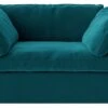 Swoon Seattle Velvet Cuddle Chair - Kingfisher Blue