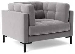Swoon Landau Velvet Armchair - Silver Grey -Chic Household Items 2023865 R Z002A
