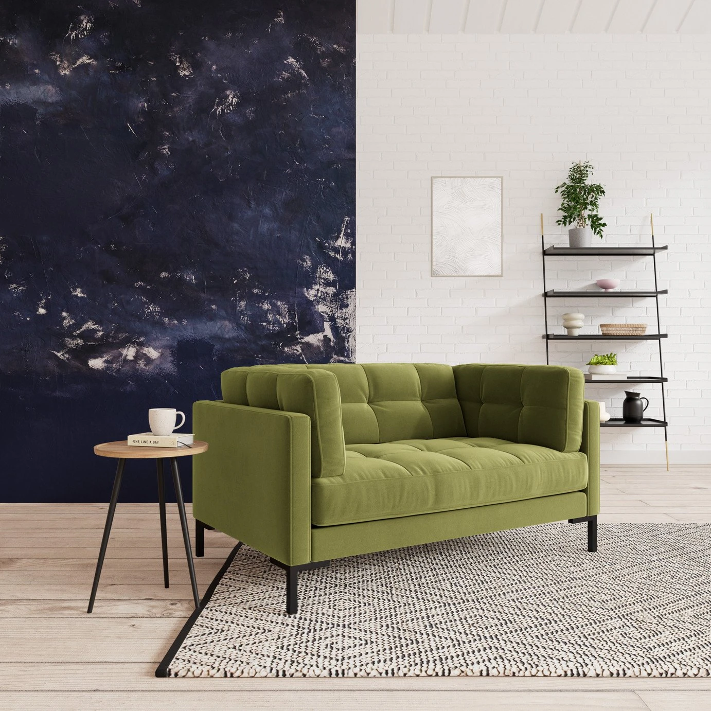 Swoon Landau Velvet Cuddle Chair - Fern Green 2 Swoon Landau Velvet Cuddle Chair - Fern Green - Image 2