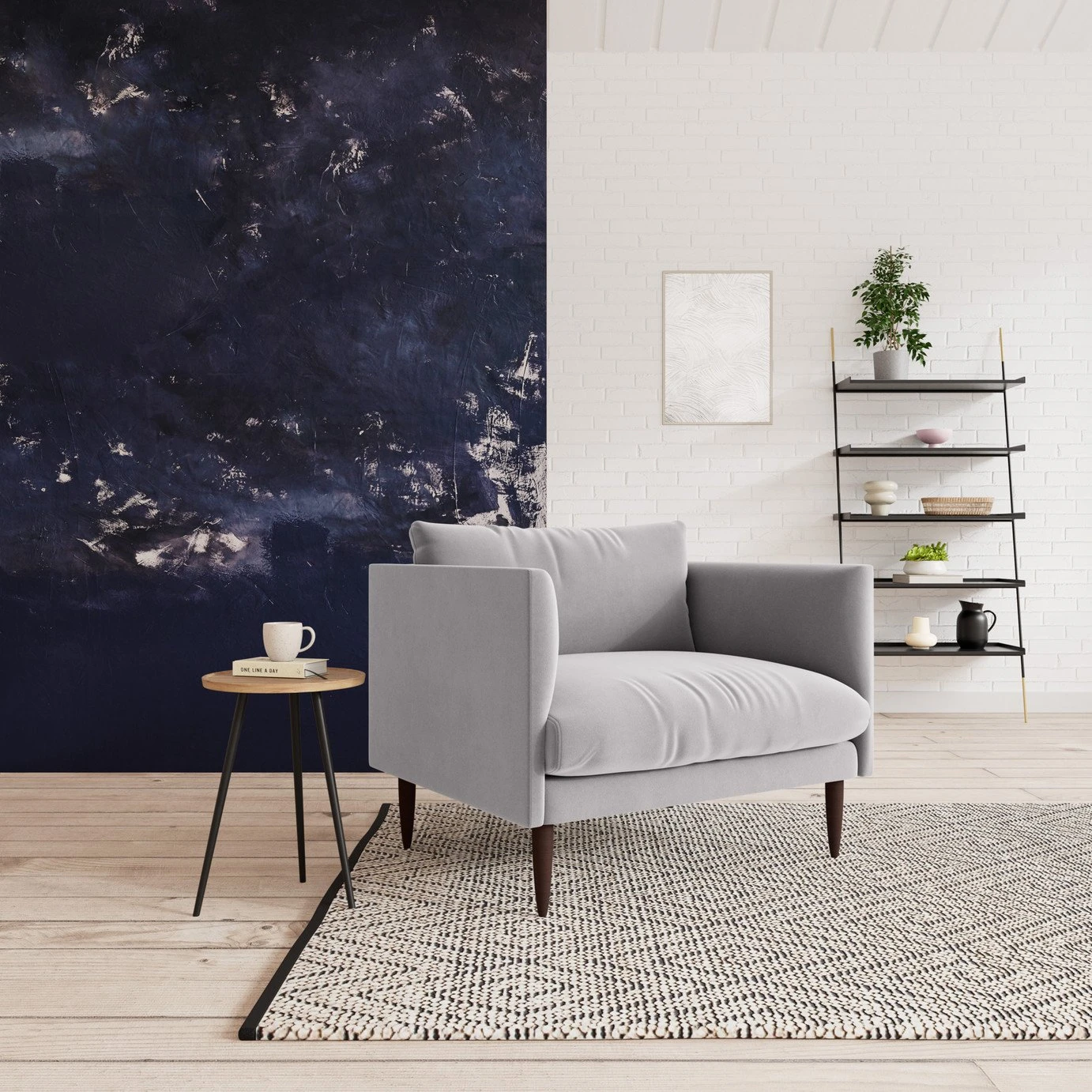 Swoon Luna Velvet Cuddle Chair - Silver Grey 2 Swoon Luna Velvet Cuddle Chair - Silver Grey - Image 2