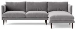 Swoon Luna Velvet Right Hand Corner Sofa - Silver Grey 11 Swoon Luna Velvet Right Hand Corner Sofa - Silver Grey -Chic Household Items 2028705 R Z003A