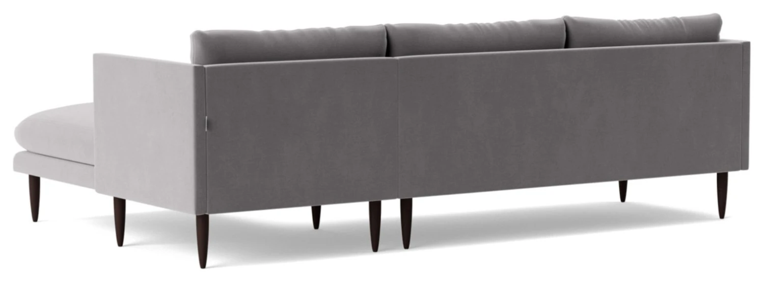 Swoon Luna Velvet Right Hand Corner Sofa - Silver Grey 6 Swoon Luna Velvet Right Hand Corner Sofa - Silver Grey - Image 6
