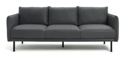 Habitat Moore Leather 4 Seater Sofa - Dark Grey