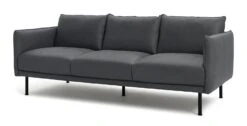 Habitat Moore Leather 4 Seater Sofa - Dark Grey -Chic Household Items 2028822 R Z002A