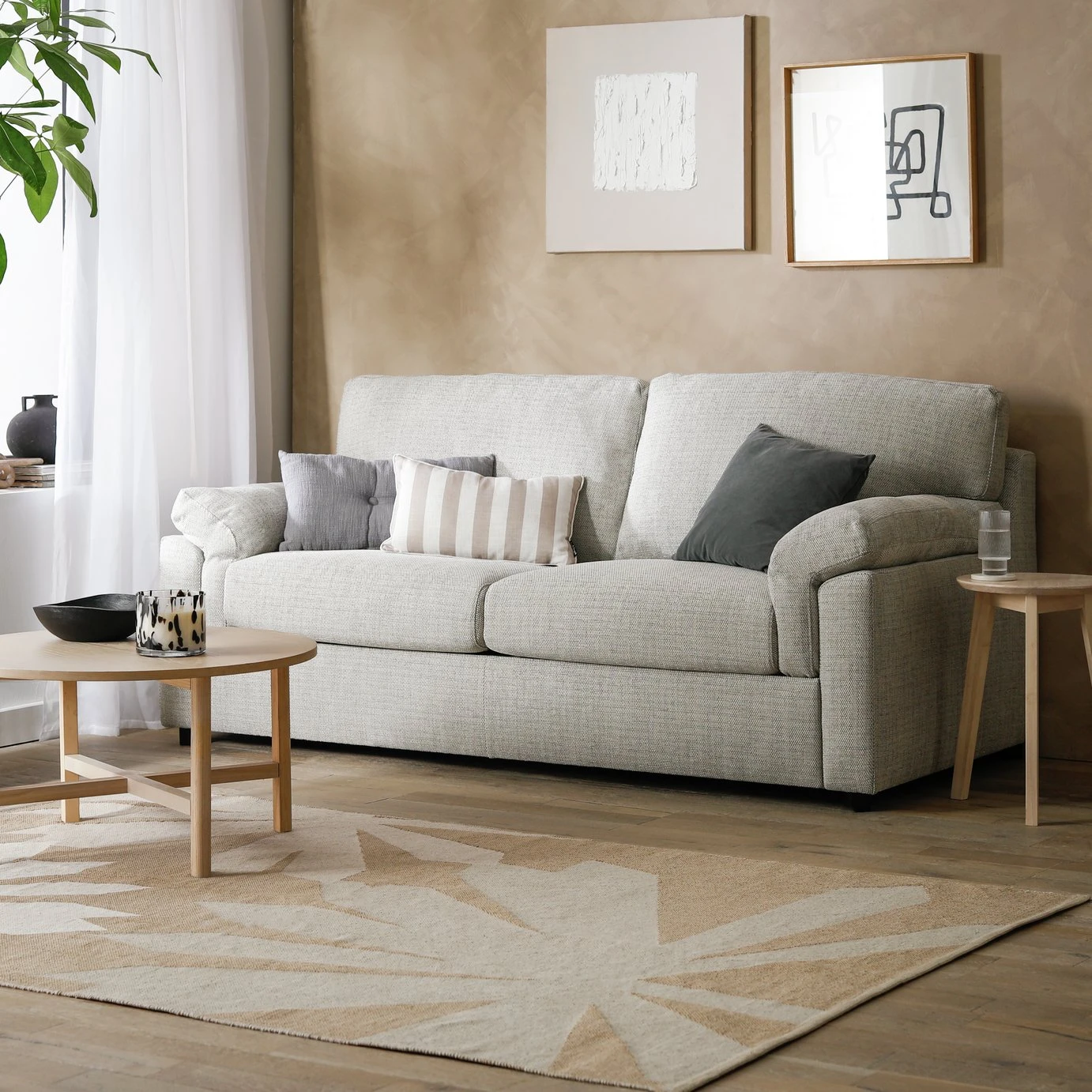 Habitat Florence Fabric 3 Seater Sofa - Grey 2 Habitat Florence Fabric 3 Seater Sofa - Grey - Image 2