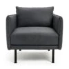 Habitat Moore Leather Armchair - Dark Grey