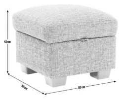 Habitat Lisbon Fabric Storage Footstool - Beige -Chic Household Items 2071130 R E001