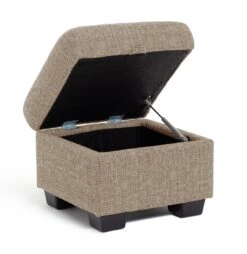 Habitat Lisbon Fabric Storage Footstool - Beige -Chic Household Items 2071130 R Z003A