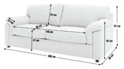 Habitat Florence Fabric 3 Seater Sofa - Cream -Chic Household Items 2077835 R E001