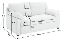 Habitat Florence Fabric 2 Seater Sofa - Cream 9 Habitat Florence Fabric 2 Seater Sofa - Cream -Chic Household Items 2155094 R E001