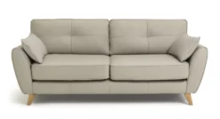 Habitat Isla 3 Seater Leather Sofa - Grey