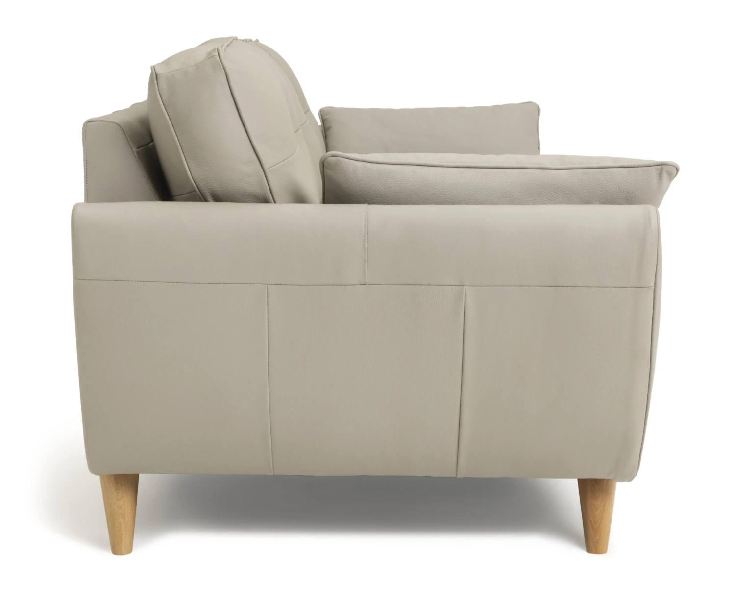 Habitat Isla 3 Seater Leather Sofa - Grey 8 Habitat Isla 3 Seater Leather Sofa - Grey - Image 8