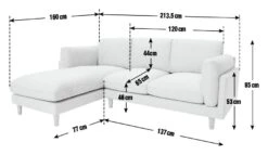 Habitat Salome Fabric Left Hand Corner Chaise Sofa - Grey -Chic Household Items 2207351 R E001