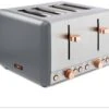 Tower T20051RGG Caveletto 4 Slice Toaster - Grey & Rose Gold