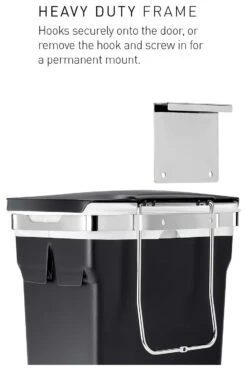 Simplehuman 10L In-Cabinet Cupboard Bin - Black -Chic Household Items 2447939 R Z003A