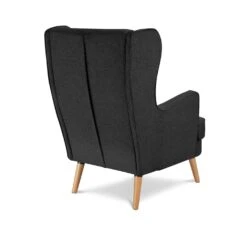 Habitat Callie Fabric Chair Armchair With Footstool-Charcoal -Chic Household Items 2728380 R Z006A
