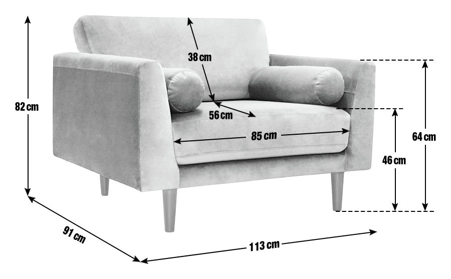 Habitat Jacob Fabric Cuddle Chair - Black 4 Habitat Jacob Fabric Cuddle Chair - Black - Image 4