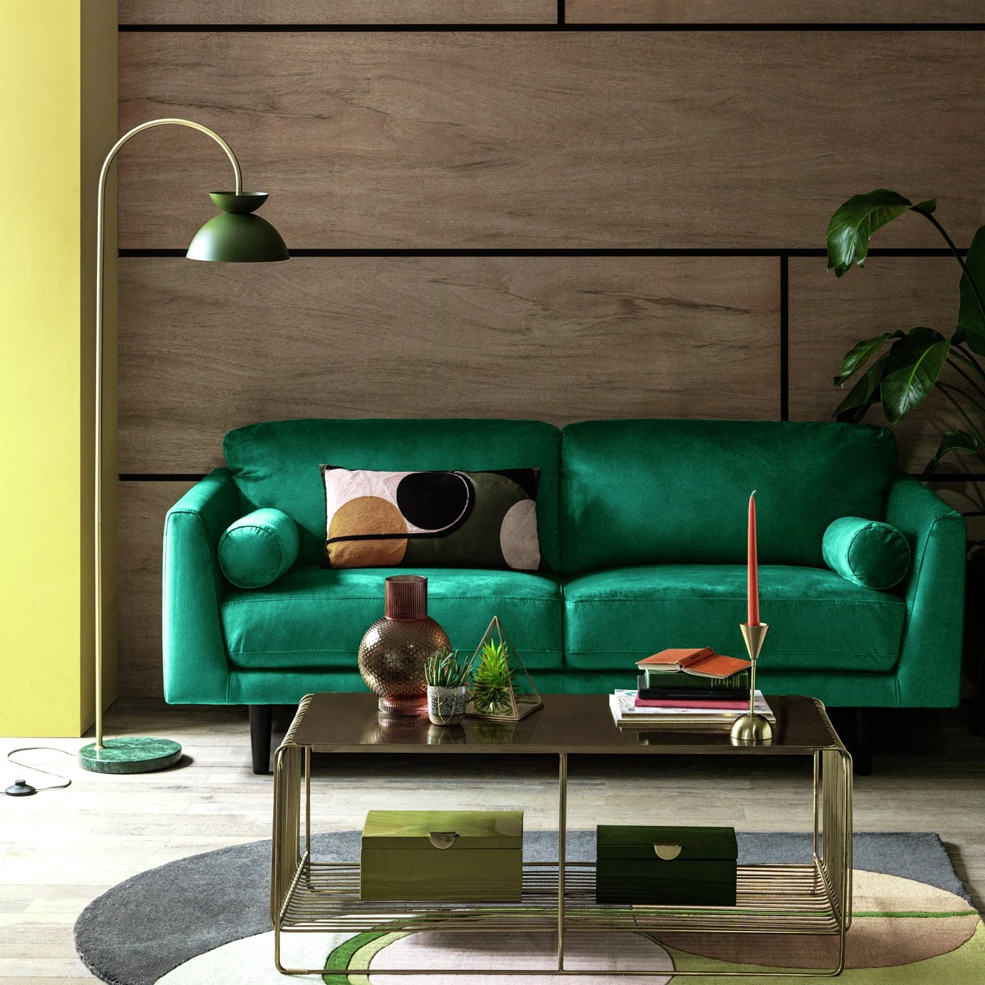 Habitat Jacob Fabric 3 Seater Sofa - Emerald Green 2 Habitat Jacob Fabric 3 Seater Sofa - Emerald Green - Image 2