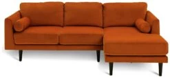 Habitat Jacob Velvet Right Hand Corner Sofa - Orange 8 Habitat Jacob Velvet Right Hand Corner Sofa - Orange -Chic Household Items 2910318 R Z003A