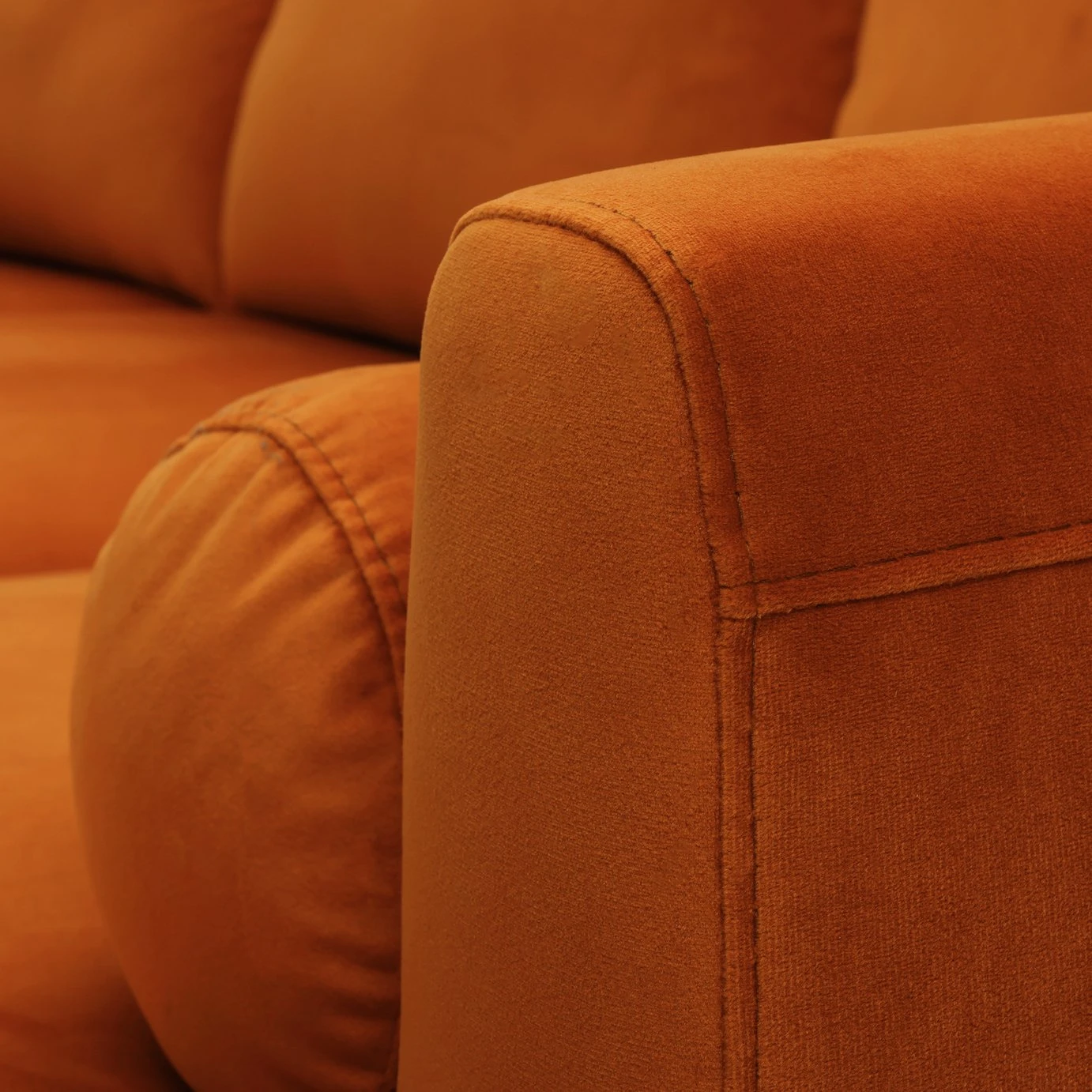 Habitat Jacob Velvet Right Hand Corner Sofa - Orange 5 Habitat Jacob Velvet Right Hand Corner Sofa - Orange - Image 5