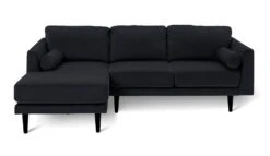 Habitat Jacob Velvet Left Hand Corner Sofa - Black -Chic Household Items 2910325 R Z002A