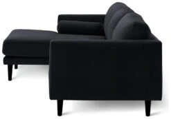 Habitat Jacob Velvet Left Hand Corner Sofa - Black -Chic Household Items 2910325 R Z004A