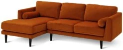 Habitat Jacob Velvet Left Hand Corner Sofa - Orange