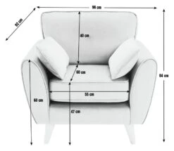 Habitat Iris Fabric Armchair - Grey 10 Habitat Iris Fabric Armchair - Grey -Chic Household Items 2910600 R E001