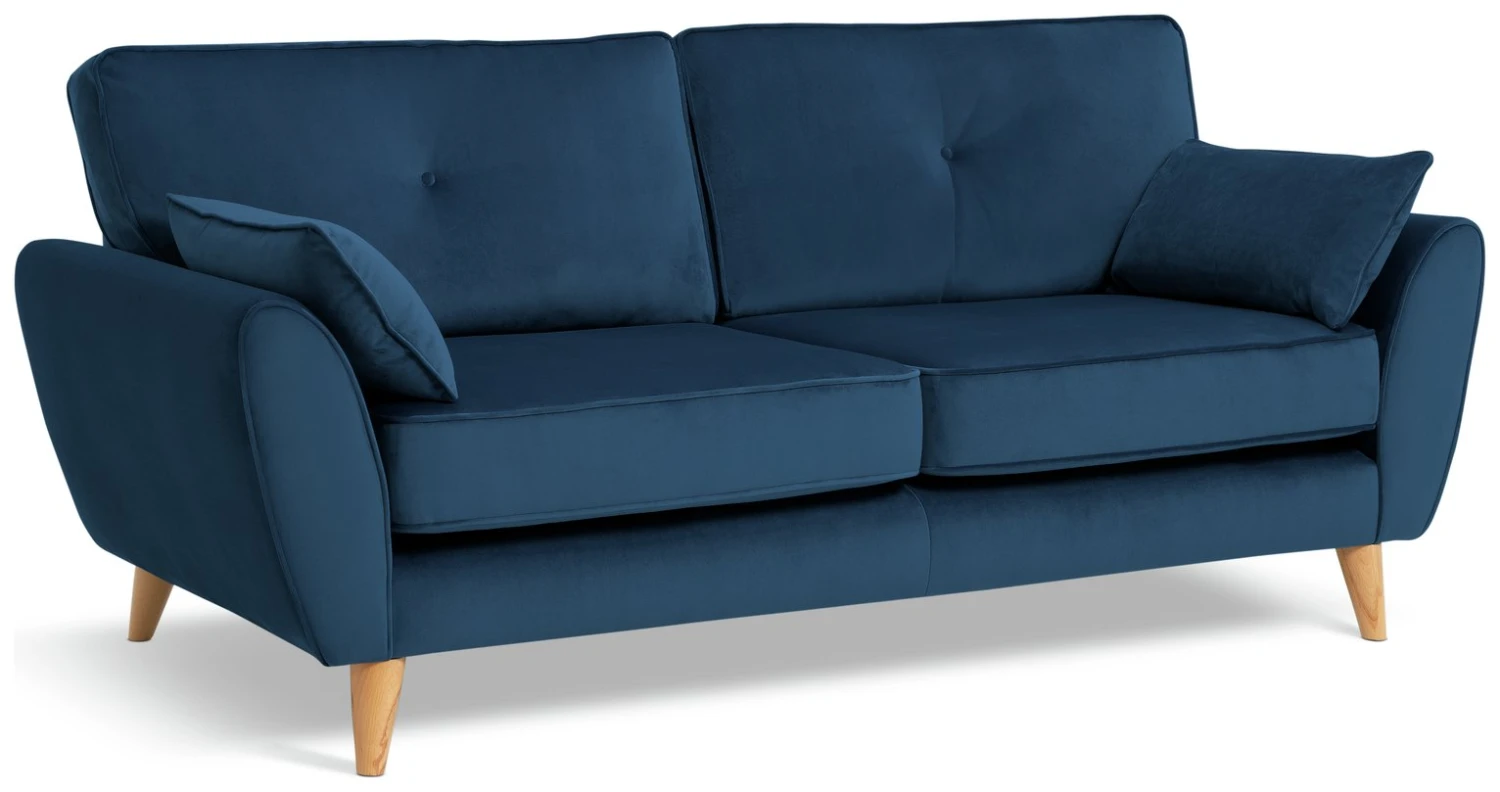 Habitat Iris Fabric 3 Seater Sofa - Navy 4 Habitat Iris Fabric 3 Seater Sofa - Navy - Image 4