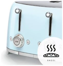 Smeg TSF03PBUK 50's Style Retro 4 Slice Toaster - Blue -Chic Household Items 3034004 R Z006A
