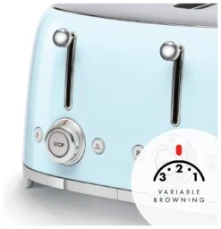Smeg TSF03PBUK 50's Style Retro 4 Slice Toaster - Blue -Chic Household Items 3034004 R Z007A