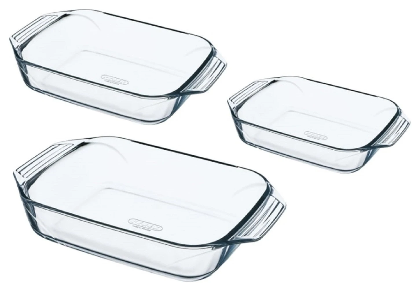 Pyrex Irresistible 3 Piece Glass Roaster Set 1 Pyrex Irresistible 3 Piece Glass Roaster Set