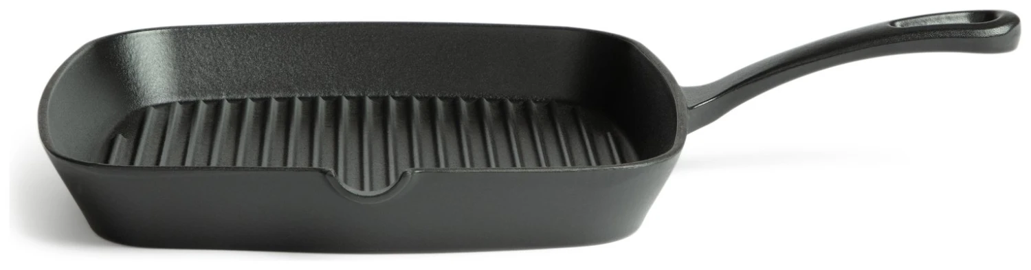 Habitat 23cm Cast Iron Griddle Pan - Black 1 Habitat 23cm Cast Iron Griddle Pan - Black