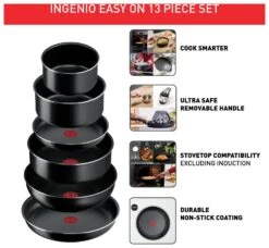 Tefal Ingenio Easy Cook 13 Piece Aluminium Pan Set 14 Tefal Ingenio Easy Cook 13 Piece Aluminium Pan Set -Chic Household Items 3082843 R Z002A