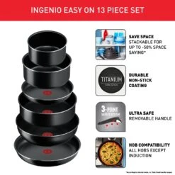 Tefal Ingenio Easy Cook 13 Piece Aluminium Pan Set 15 Tefal Ingenio Easy Cook 13 Piece Aluminium Pan Set -Chic Household Items 3082843 R Z003A